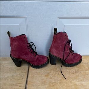 Dr Martens Kendra Boots Wine Red Sz 7